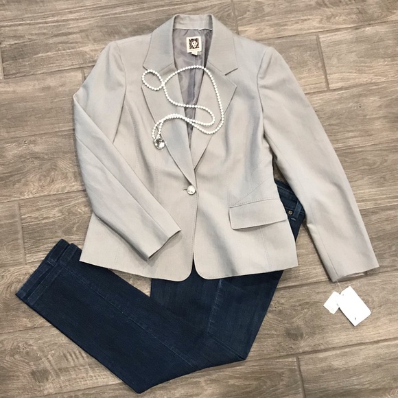 NWT Anne Klein fully lined taupe blazer - Picture 4 of 7